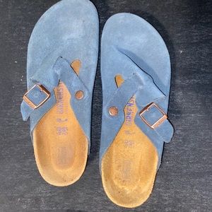 Blue Birkenstock Clogs slightly worn
